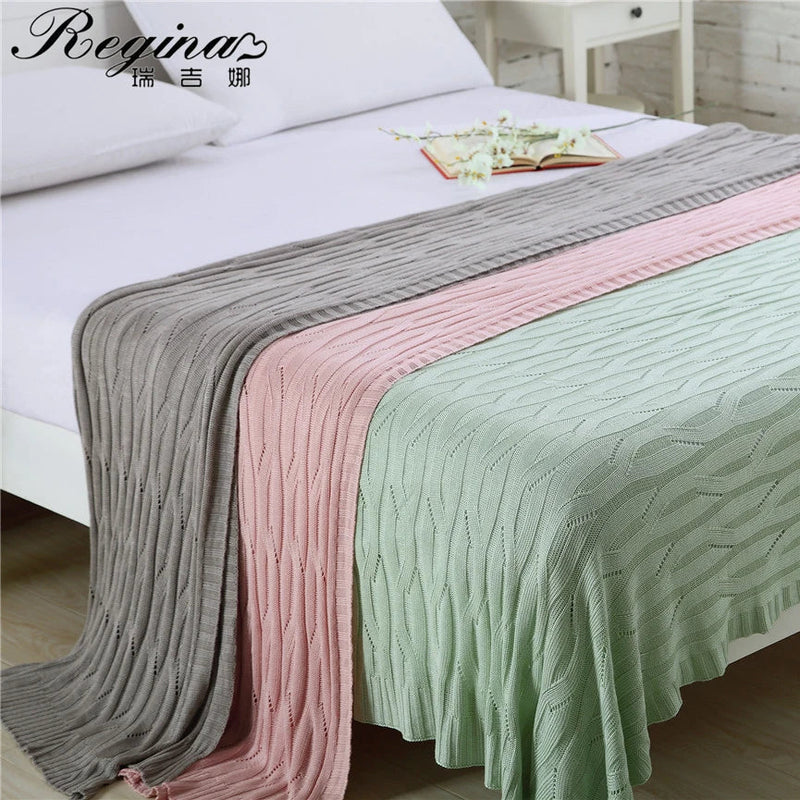 Afralia™ Bamboo Knitted Cooling Blanket - Queen Size