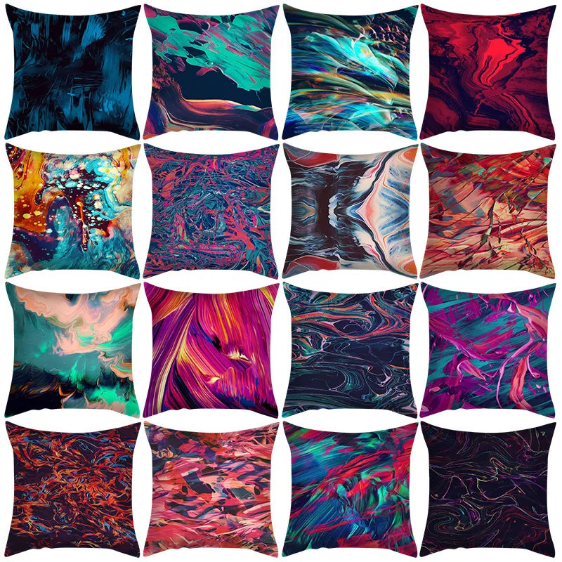 Afralia™ Abstract Ink Marbling Cushion Cover - Sofa Car Seat Home Decoration