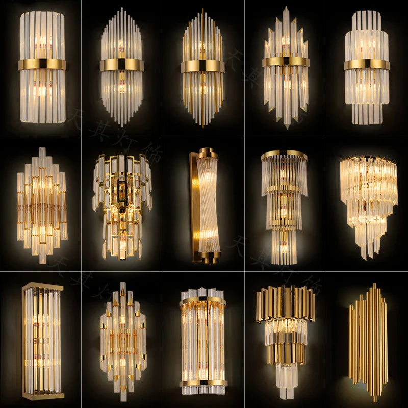 Afralia™ Crystal LED Wall Sconce Light for Bedroom and Corridor
