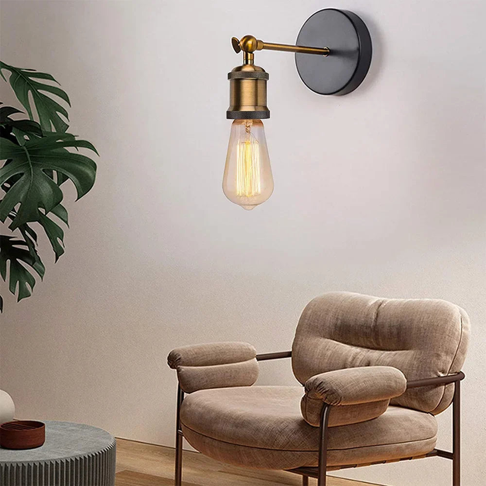 Afralia™ Vintage Brass Industrial Wall Sconce Lamp for Décor, Bar, Cafe - E27 Socket