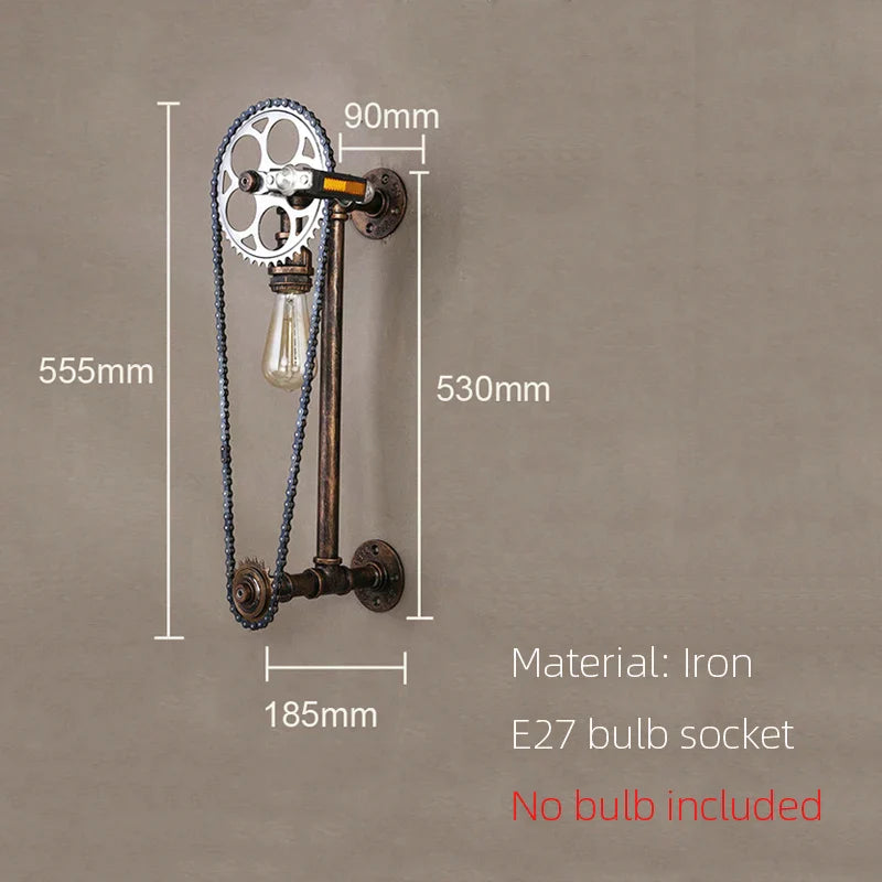 Afralia™ Loft Vintage Water Pipe Wall Lamp for Home and Hospitality Lighting