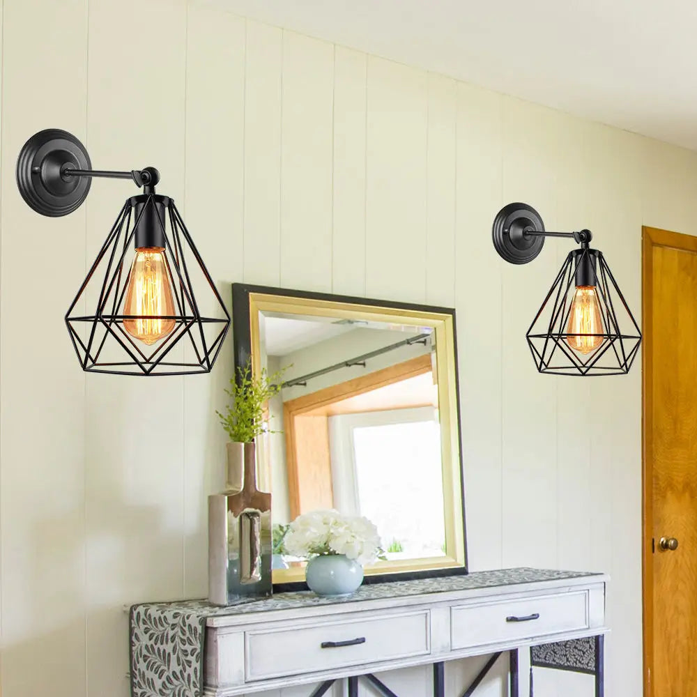 Afralia™ Retro Industrial LED Wall Sconce E27 Bedside Lamp for Home Decor