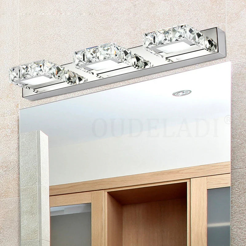 Afralia™ LED Mirror Light: Crystal Round Wall Lamps for Bathroom and Vanity