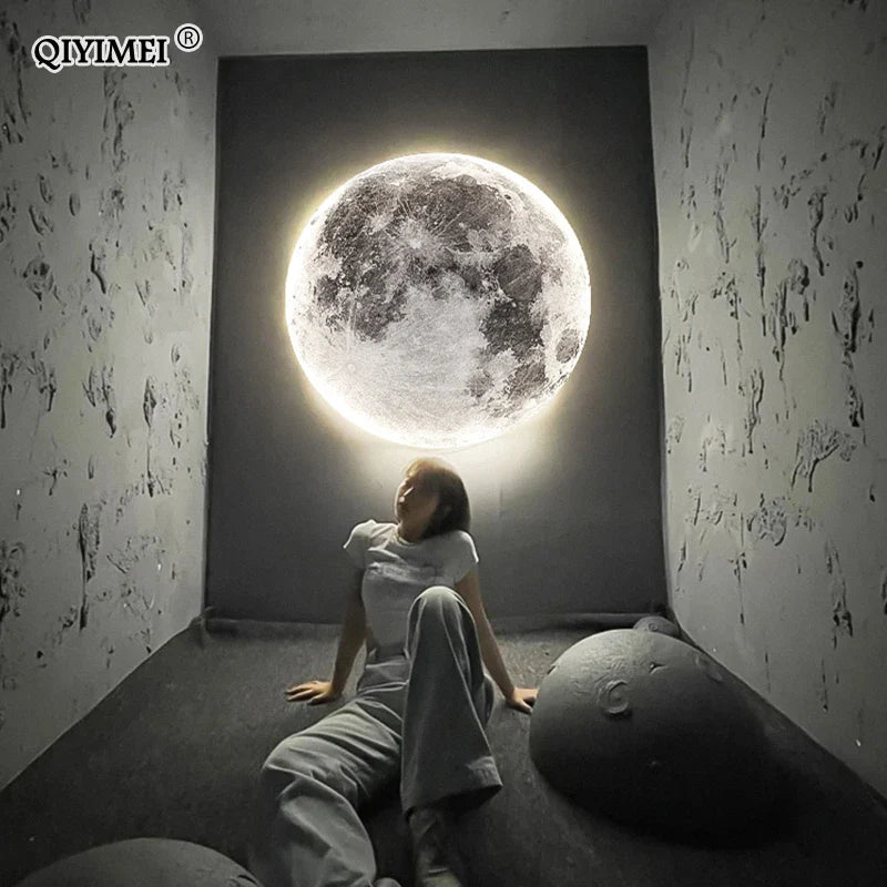 Afralia™ LED Moon Wall Lamp: Minimalist Indoor Lighting for Bedroom and Living Room Decor