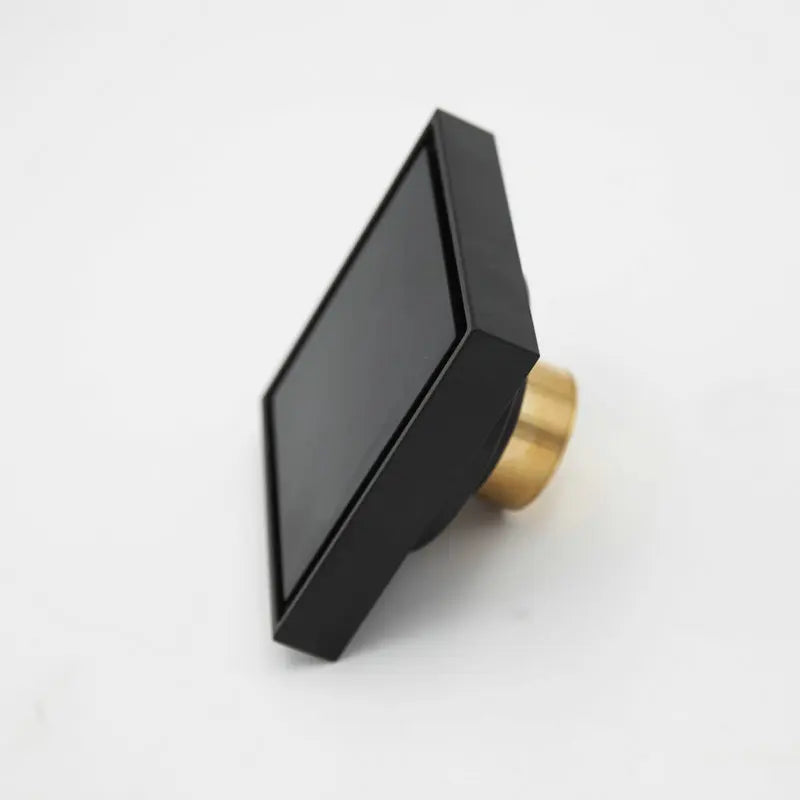 Afralia™ Square Floor Drain 10x10 cm Matte Black Chrome Brass Waste Cover Drain