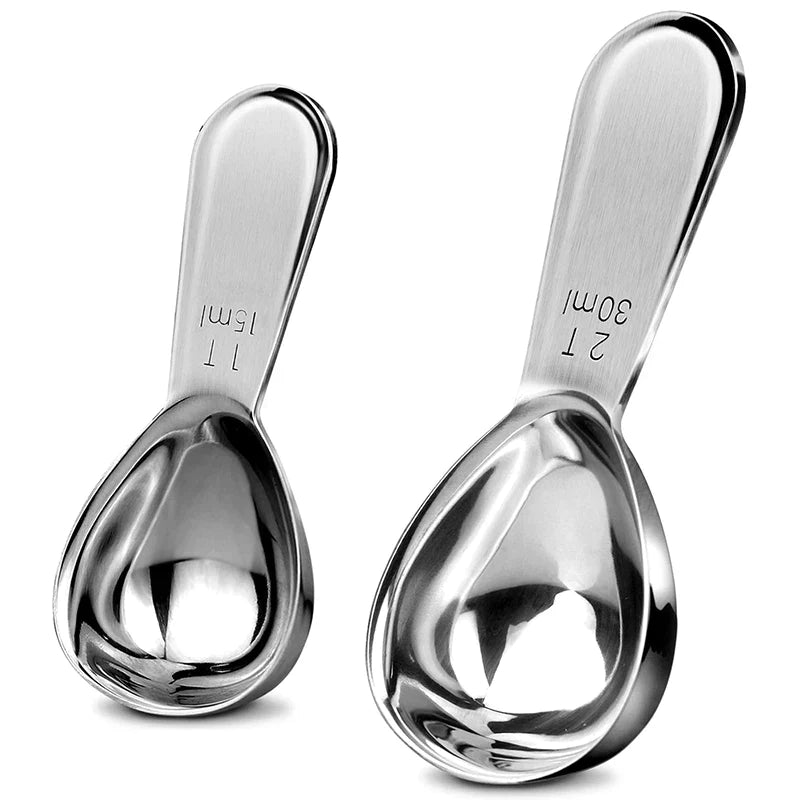 Afralia™ Stainless Steel Coffee Scoops & Measuring Spoons - Ergonomic 1 Tbsp or 2 Tbsp