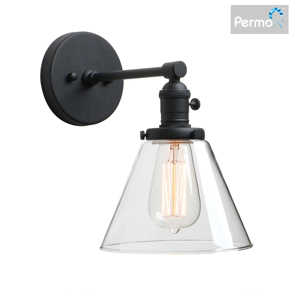 Afralia™ Cone Canopy Wall Sconce - Single Light Industrial Wall Lamp