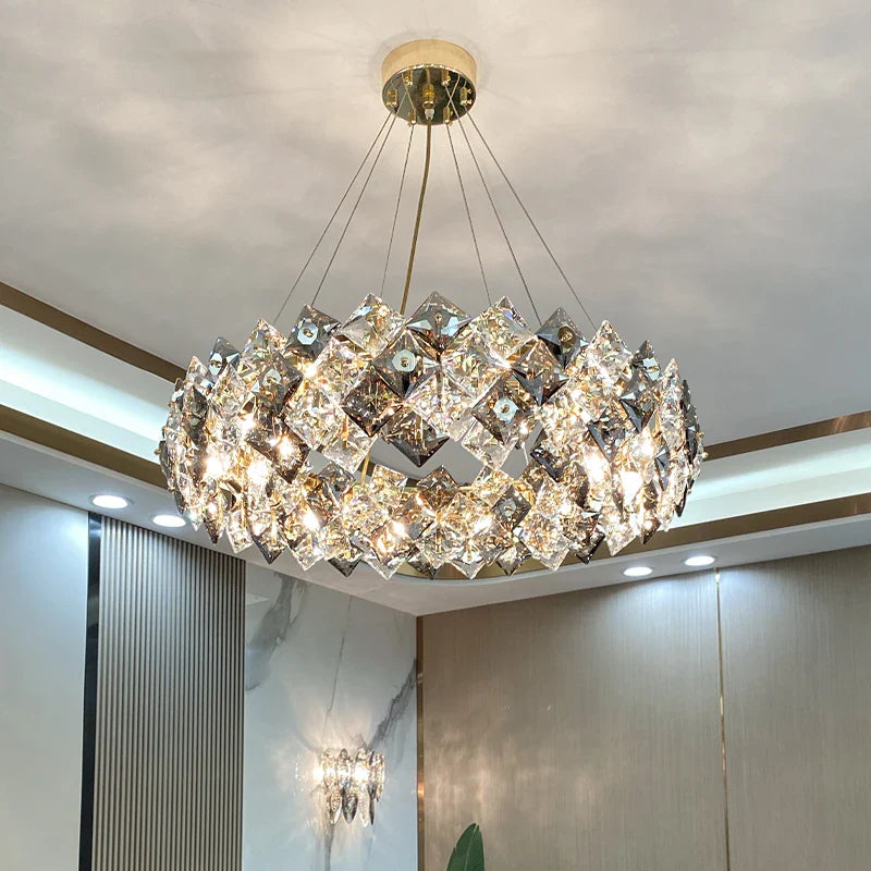Afralia™ Crystal Chandelier: High-End LED Pendant Light for Living Room, Dining Room & Kitchen