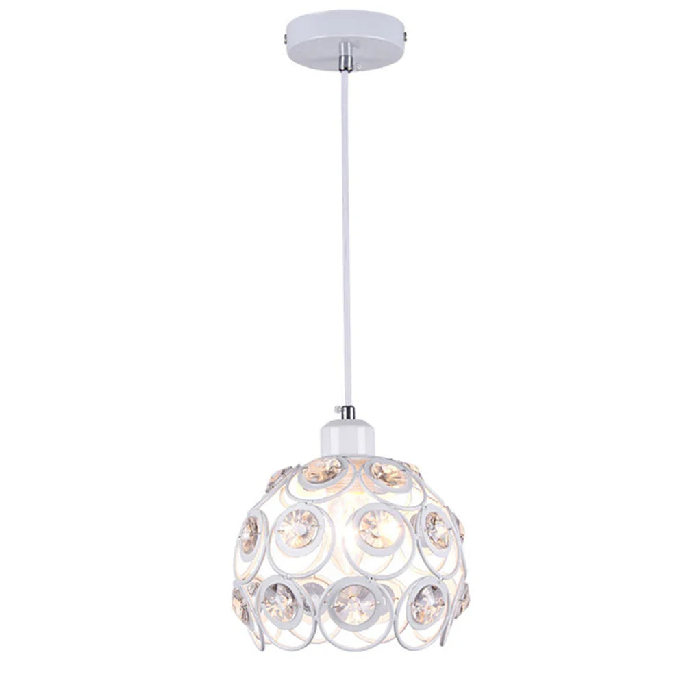 Afralia™ Metal Crystal Chandelier E27 Pendant Light for Living Room Dining Bedroom
