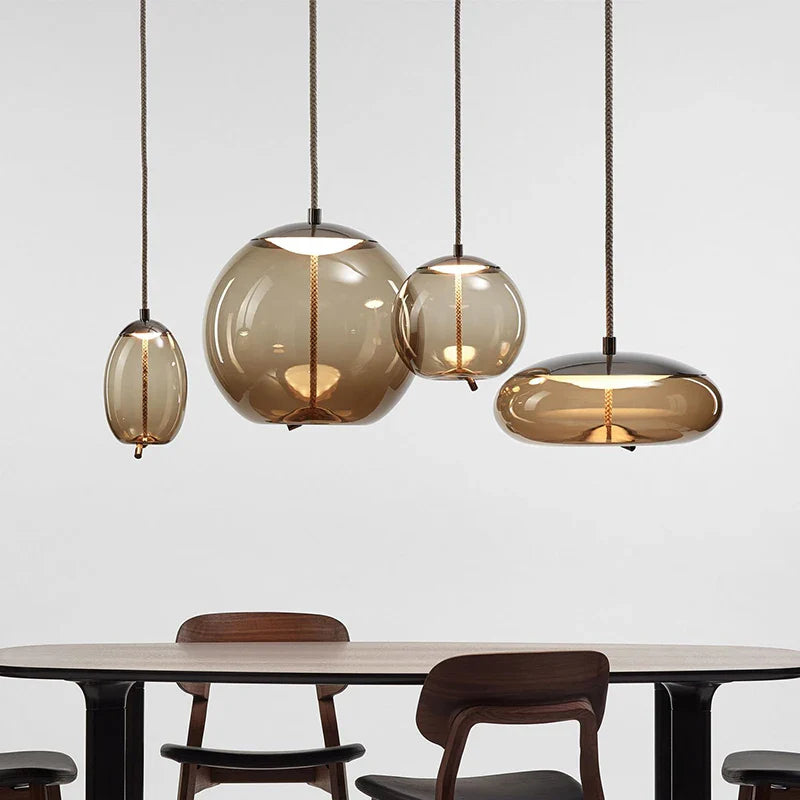 Afralia™ Nordic Glass LED Pendant Lights: Modern Art Luminaria for Home Dining Room