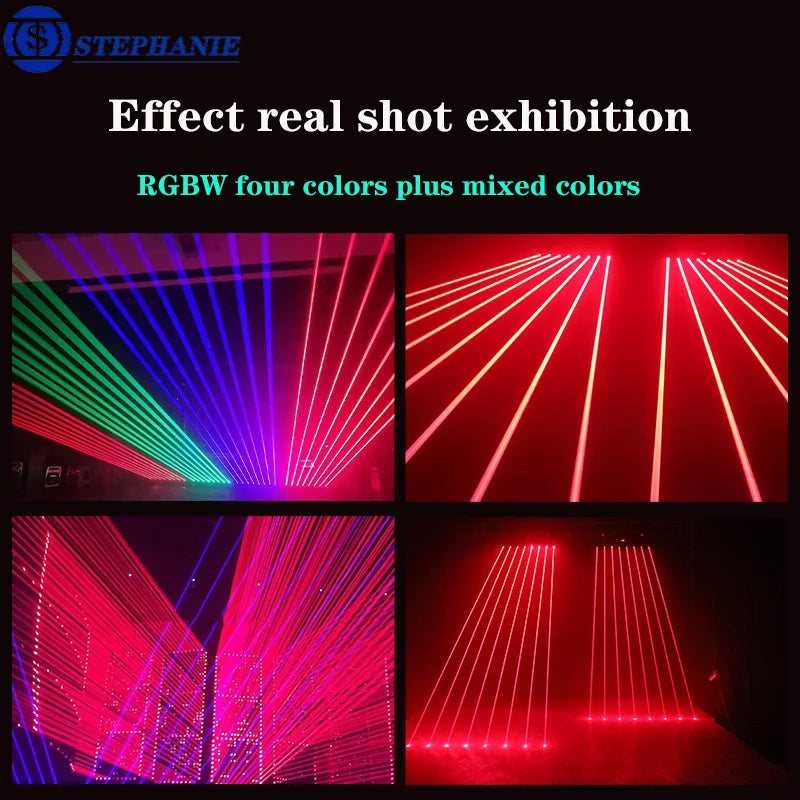 Afralia™ 8-Eye RGBW Beam Laser Moving Head Light for DJ Disco Stage