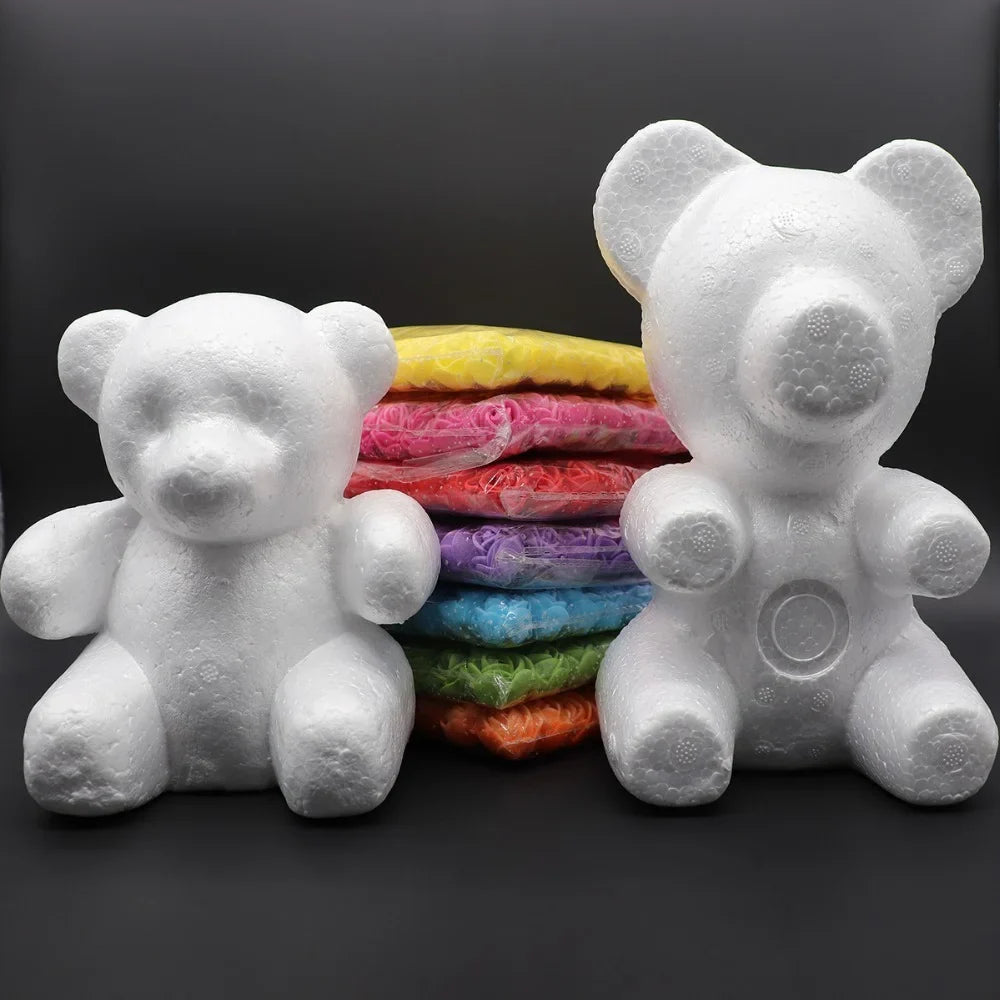 Afralia™ Polystyrene Styrofoam Foam Bear White Craft Balls - DIY Christmas Party Decor & Gifts