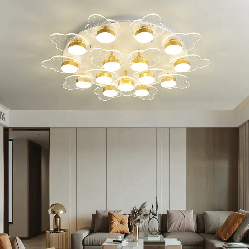Afralia™ Modern Crystal Ceiling Light for Bedroom, Living Room - Glisten Flower Decor Fixture