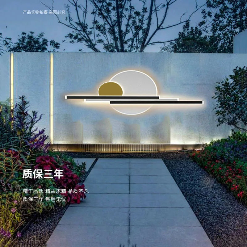 Afralia™ Modern Outdoor Wall Lamp Gold Color IP65 Waterproof LED Sconce Light