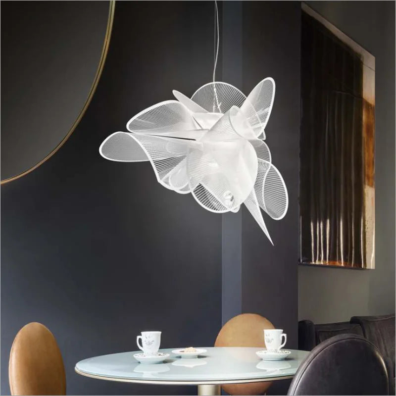 Afralia™ White Minimalist Chandelier | Nordic Design | Elegant Interior Lighting