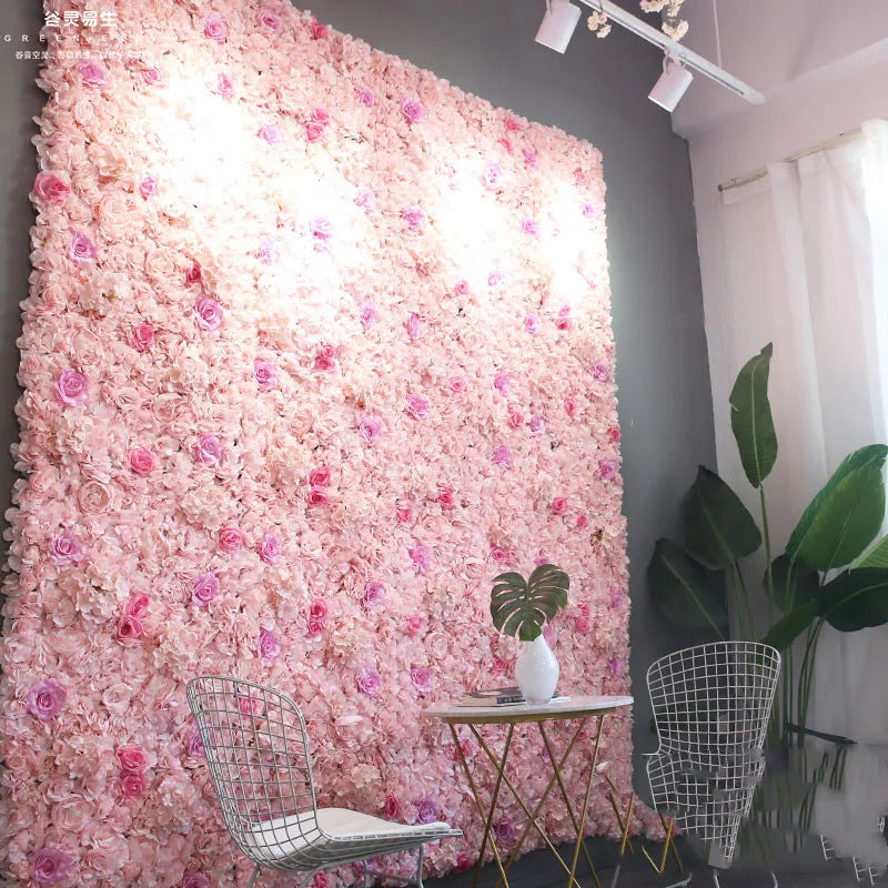 Afralia™ Silk Rose Flower Wall Wedding Christmas Decoration Silk Hydrangea Backdrop