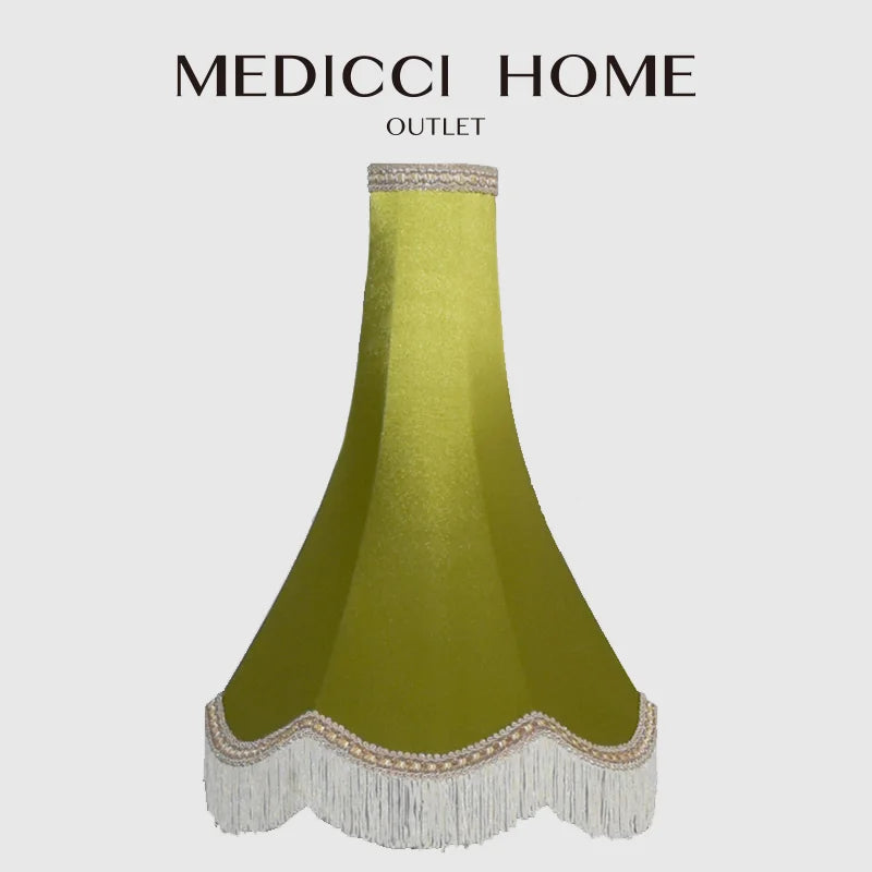 Afralia™ Satin Lampshade Retro Light Green Vintage Floor Lamp Cover Chic Decor