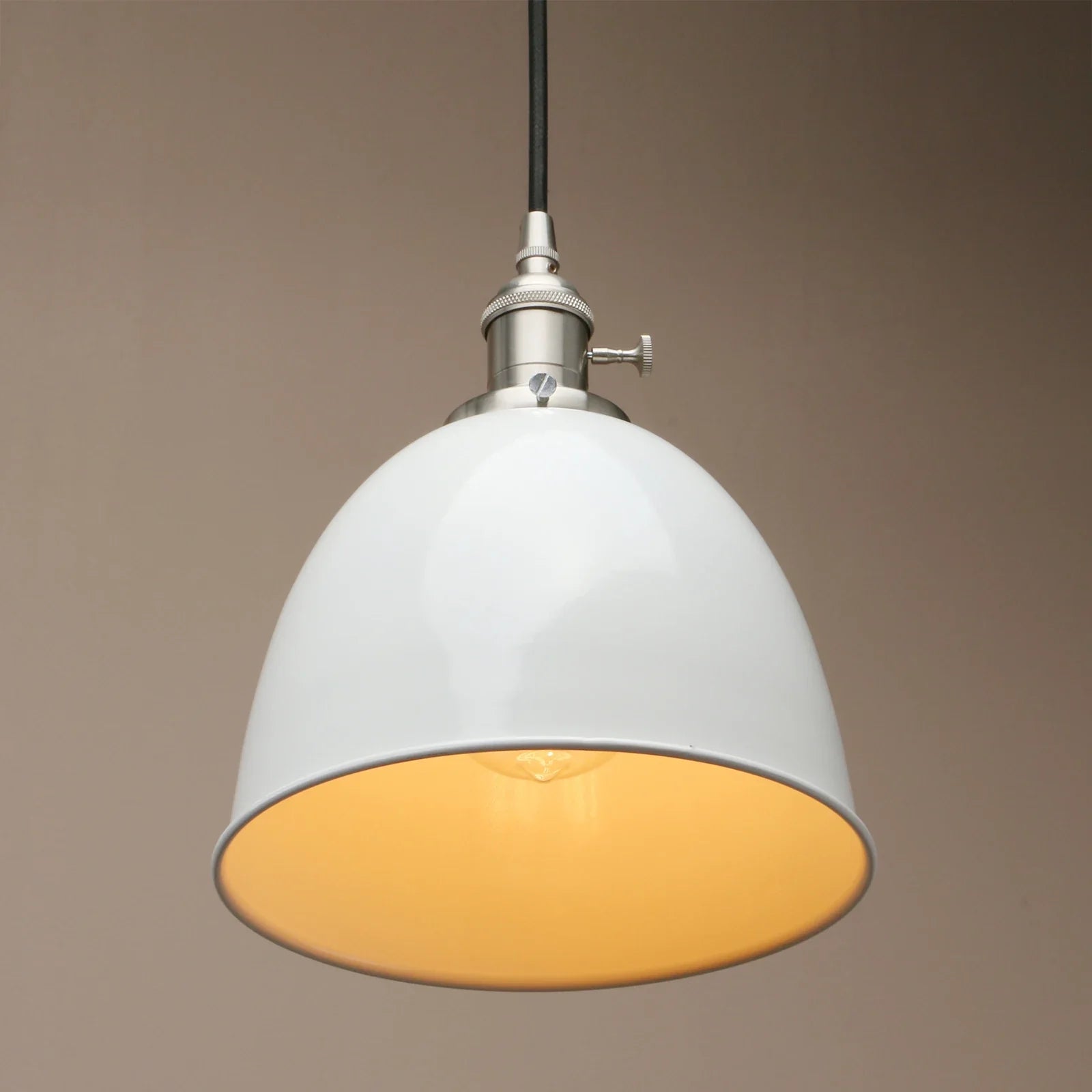 Afralia™ Metal Dome Pendant Light, Vintage Style with Switch, 8.1"/20cm - Living Room Kitchen Bedroom