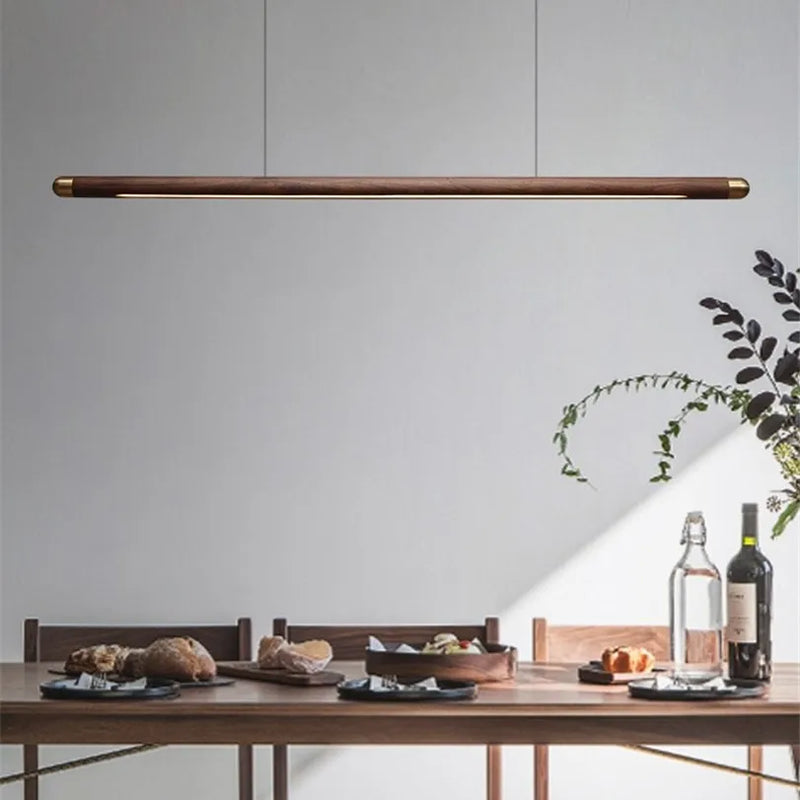 Afralia™ Black Walnut Wood Pendant Lights: Minimalist LED Dining Room Hanglamp