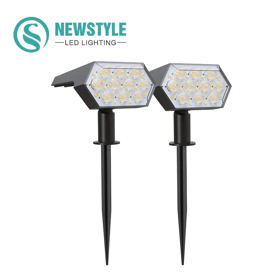 Afralia™ Solar Spotlights Outdoor Landscape Lights, 92 LED Adjustable Warm White IP65