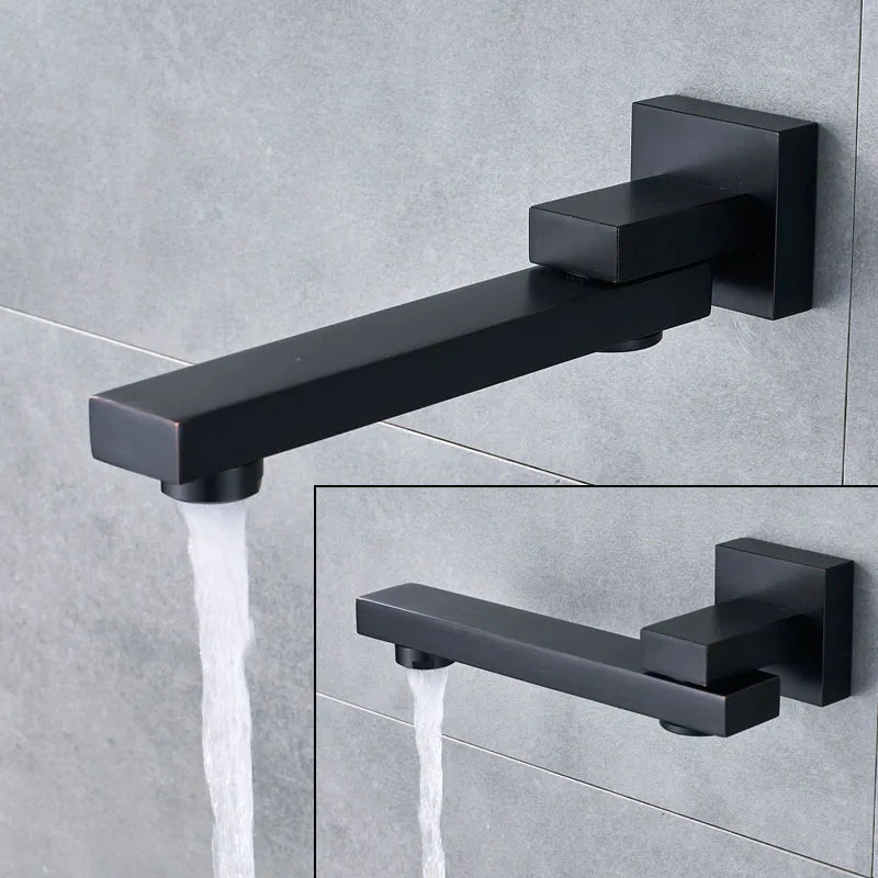Afralia™ Black Wall Mounted Shower Faucet with Handshower and Rainfall Shower Head