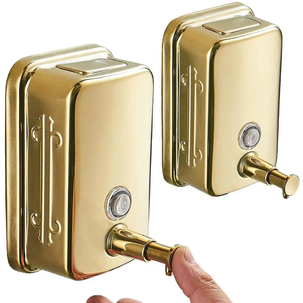 Afralia™ Stainless Steel Wall-Mounted Soap Dispenser in Gold