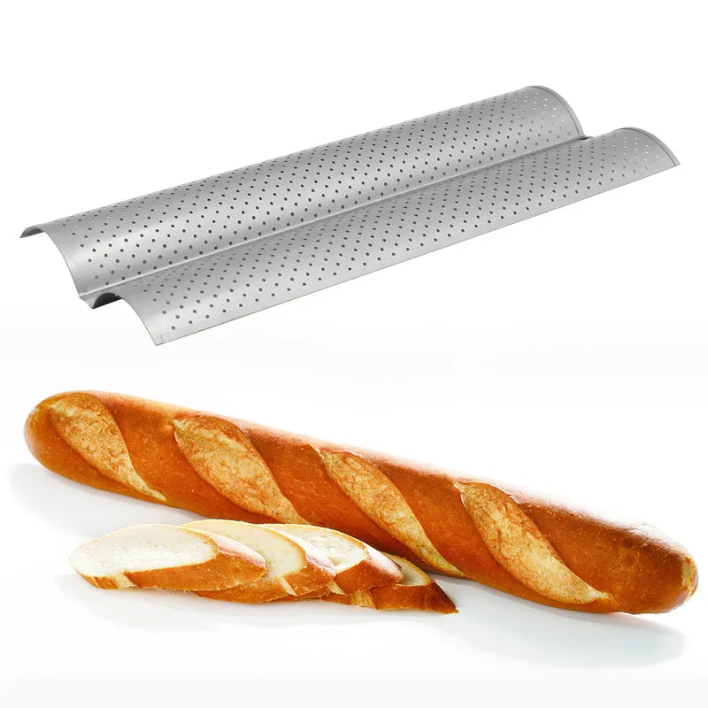Afralia Wave Bread Pan for Baking French Baguettes - 4 Groove Non-Stick Cake Tray