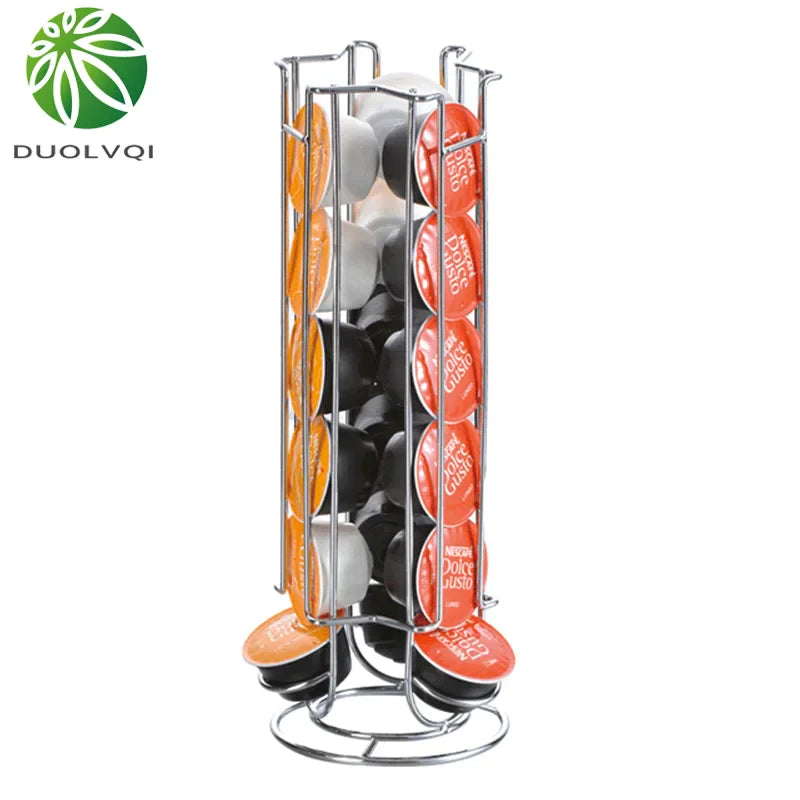 Afralia™ Coffee Pod Holder: Metal Espresso Capsules Storage Rack for 18pcs Dolce Gusto/Nespresso