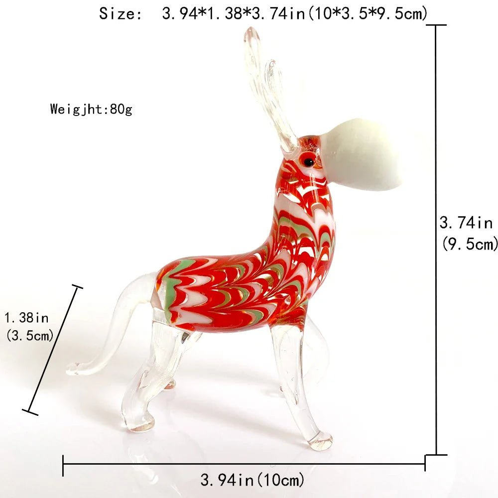 Afralia™ Hand-blown Glass Donkey Figurine: Modern Miniature Paperweight & Home Decor Accessory