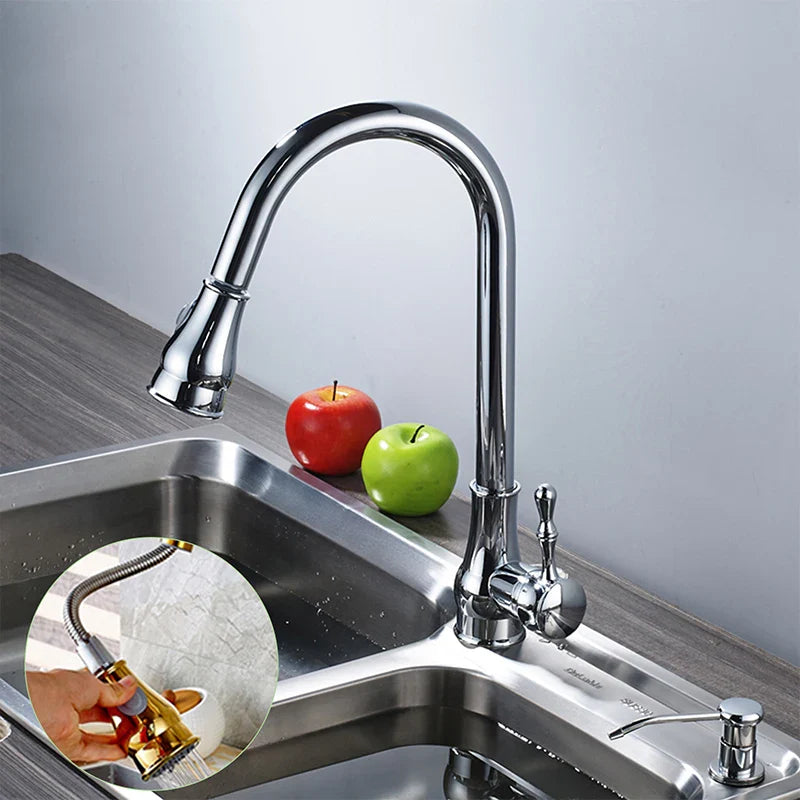 Afralia™ Kitchen Faucet: Oil Rubbed Bronze Finish, 360° Rotating Hot Cold Mixer Tap