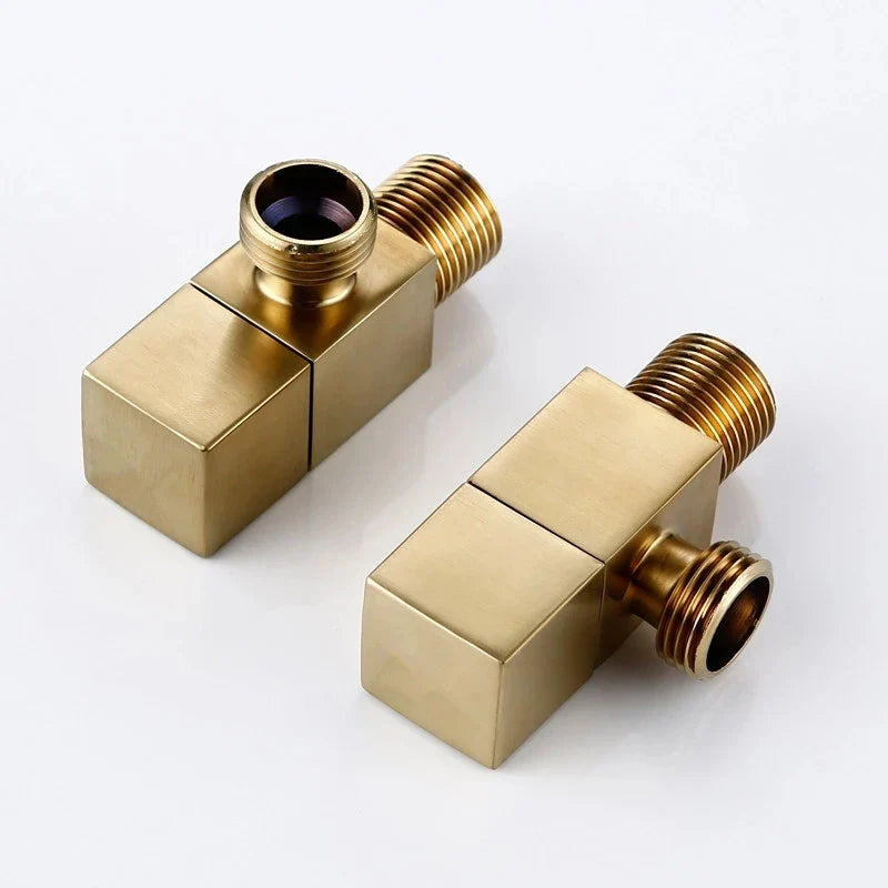 Afralia™ Brass Black Angle Valve for Bathroom Water Control
