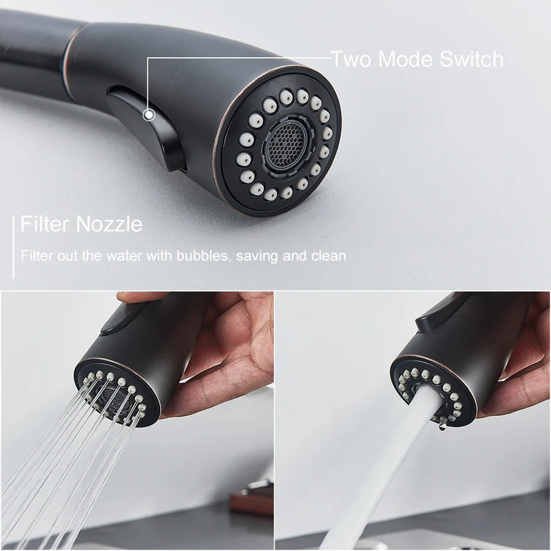 Afralia™ Black Kitchen Faucet: Single Handle Hot & Cold Mixer with 360 Rotation