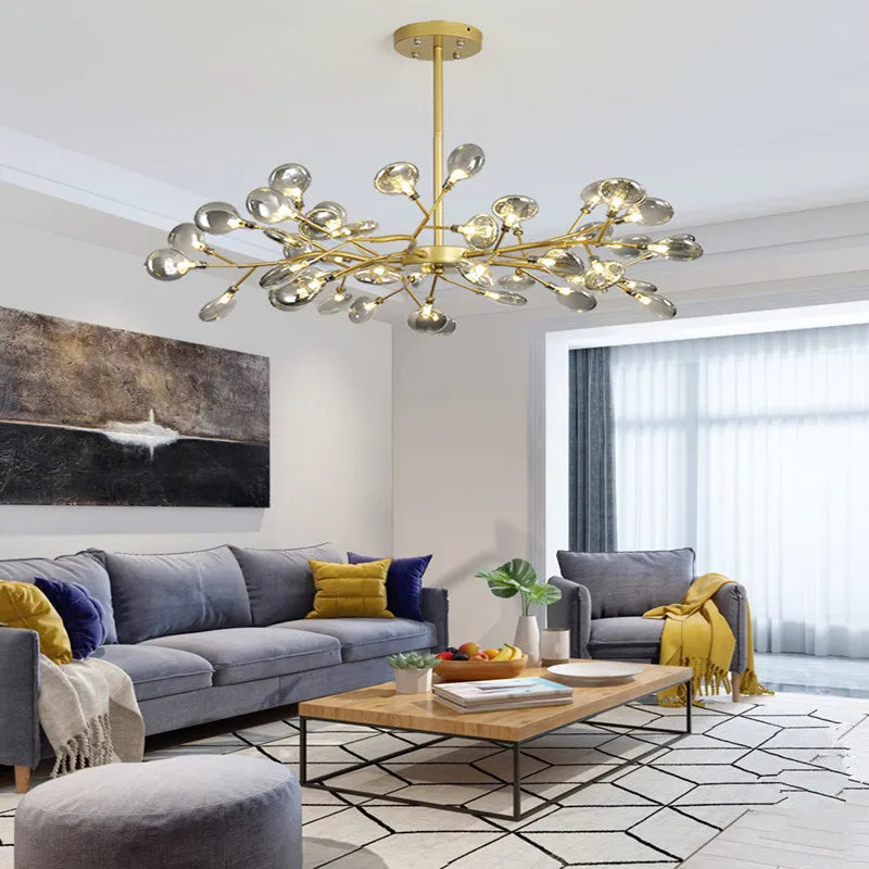 Afralia™ Firefly Tree Branch Chandelier: Stylish Kitchen & Living Room Light