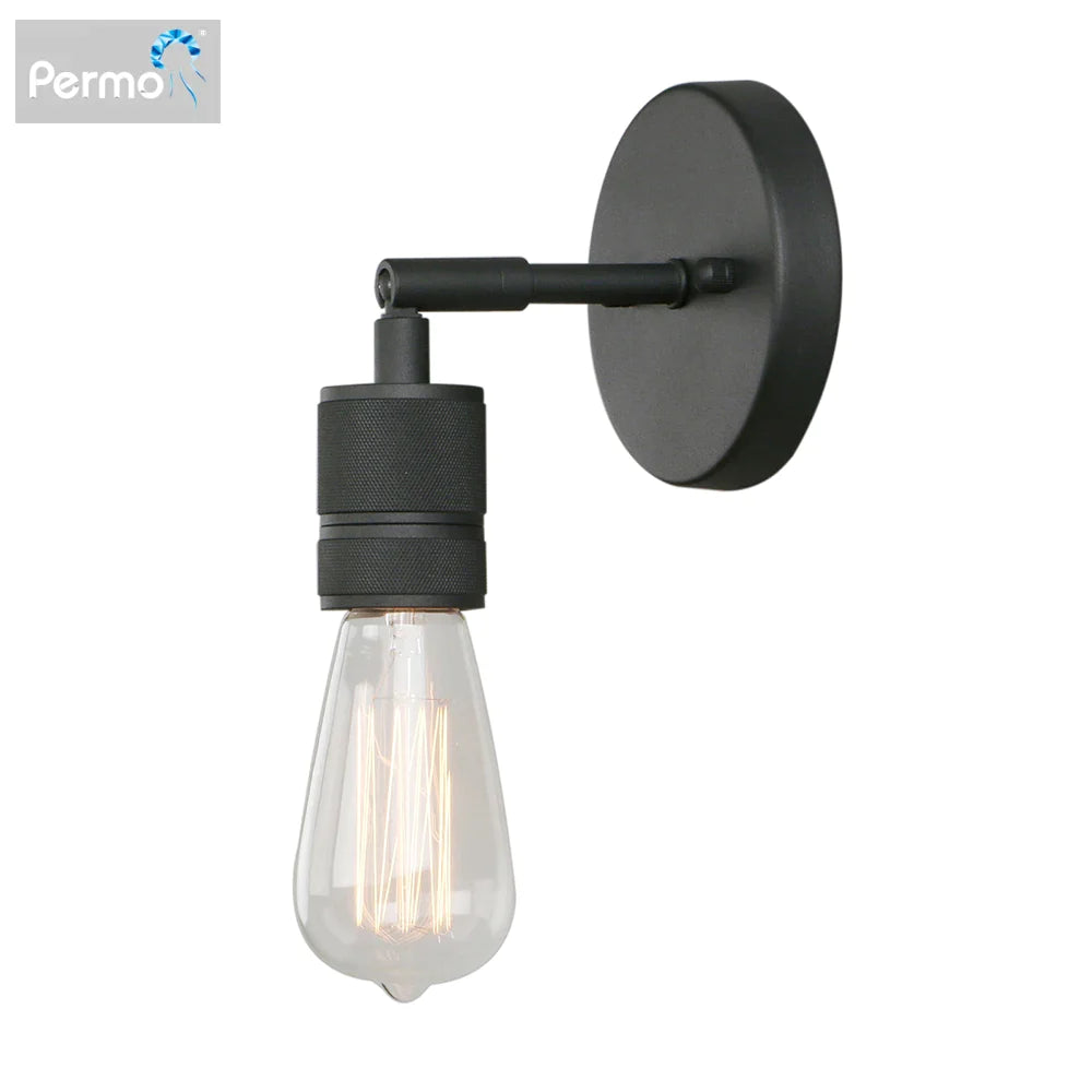 Afralia™ Minimalist Vintage Metal Wall Sconce Industrial Single Socket Wall Light