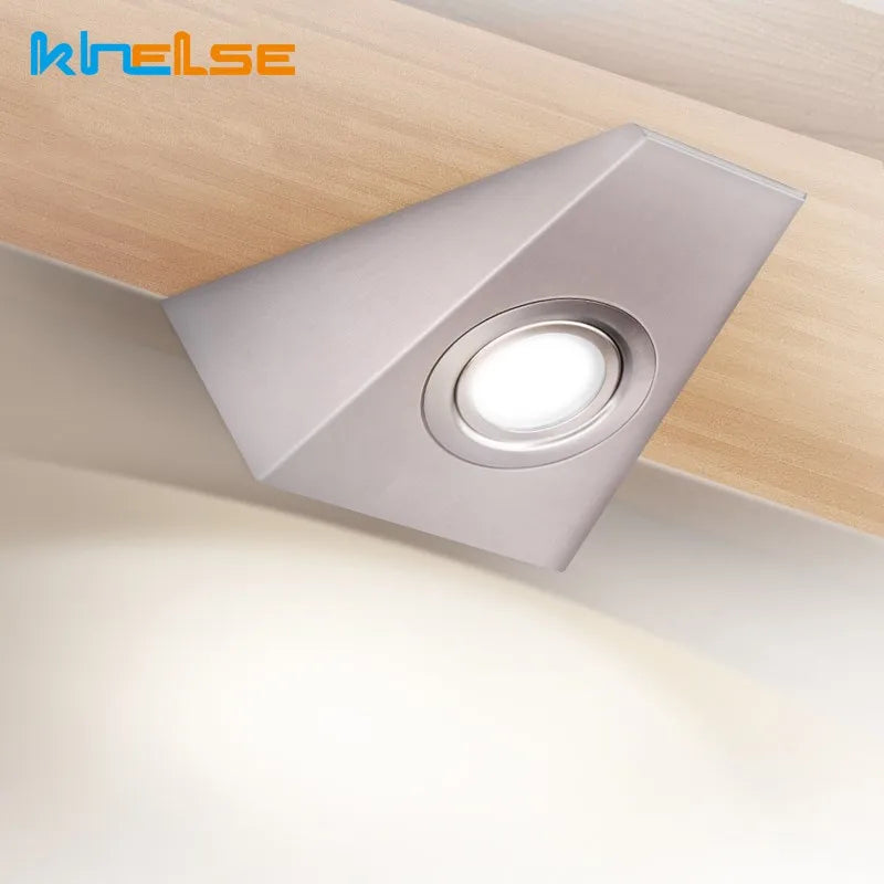 Afralia™ Triangle Stainless Steel Wall Light with Switch - Kitchen Cabinet Bathroom Lighting