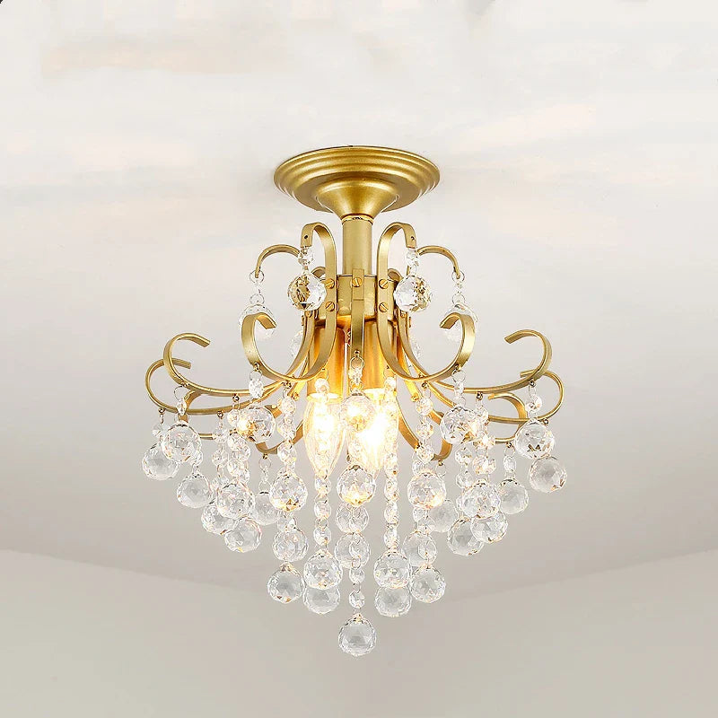 Afralia™ Gold/Black Crystal Pendant Chandelier for Wedding Decor and Luxury Home Lighting