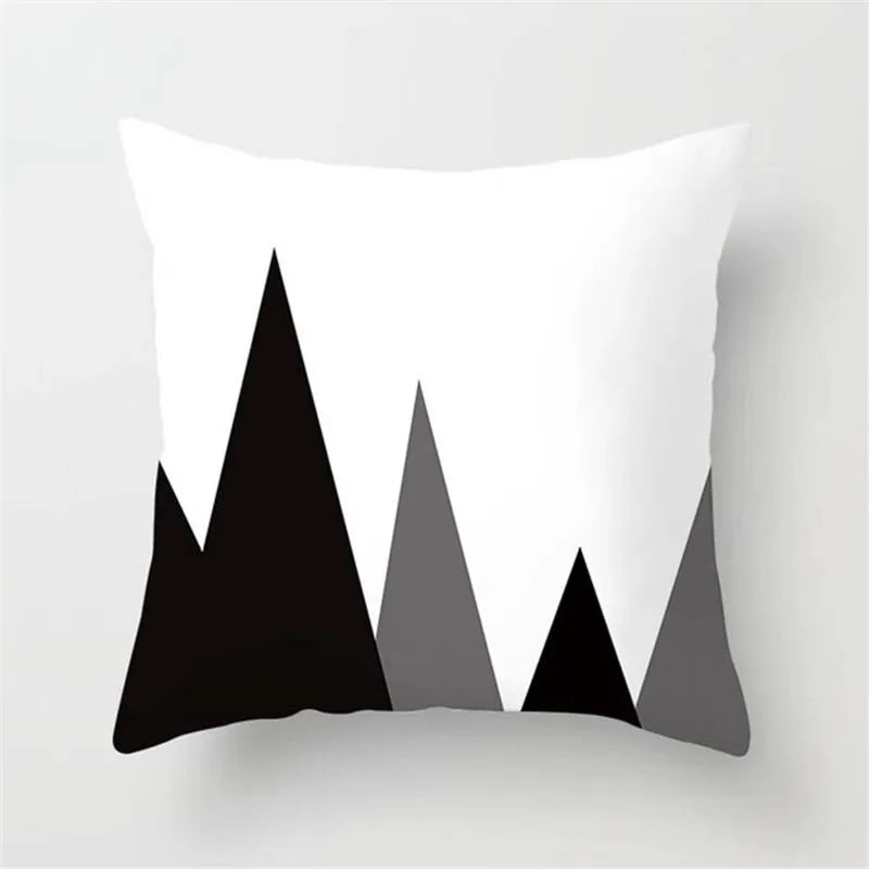Afralia™ Black White Flocking Pillowcase 45*45cm Fashion Living Room Sofa Cushion