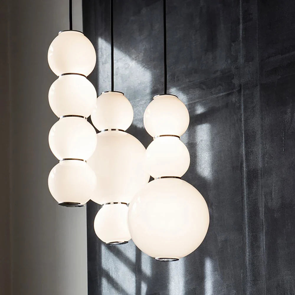 Afralia™ Nordic Glass Spiral Pendant Lights for Modern Villa Living Room