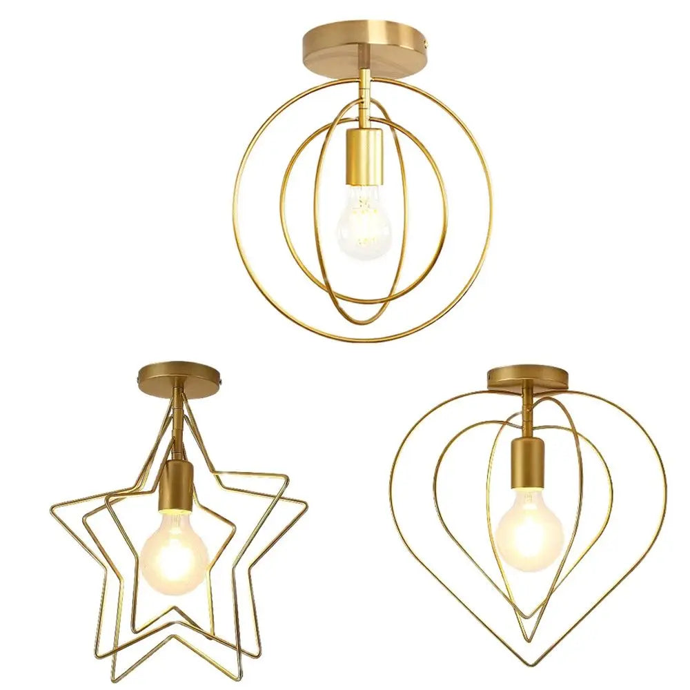 Afralia™ Gold Metal Cage Vintage Pendant Light for Restaurant and Bar