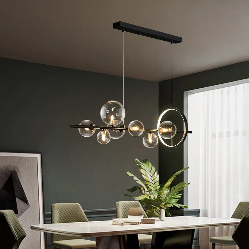Afralia™ Glass Bubble Chandelier Light for Dining Room and Store