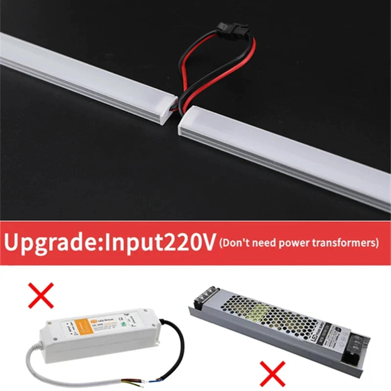 AC220V U-Shape LED Bar Strip Light Aluminum Profiles by Afralia™ - Under Cabinet Tube Linear Lighting