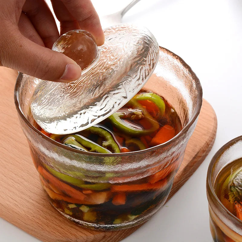 Afralia™ Glass Kimchi Storage Jar, Pickle & Kimchi Pot Container