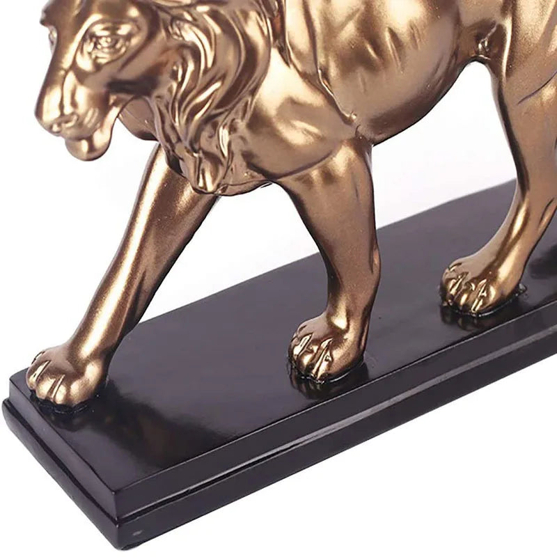 Afralia™ Male Lion Resin Statue Figurine Decor Ornament Sculpture Home Gift