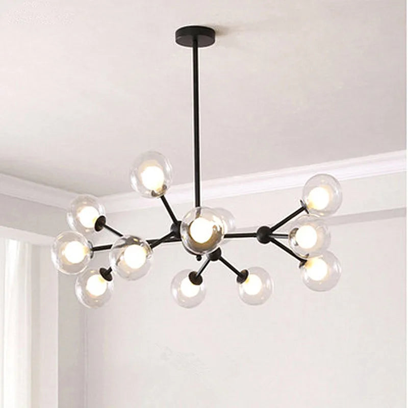Afralia™ Black Postmodern Sputnik Chandelier for Dining Room and Home Decor