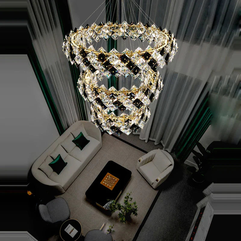 Afralia™ Crystal Dimmable LED Chandelier in Gold and Silver Finishes