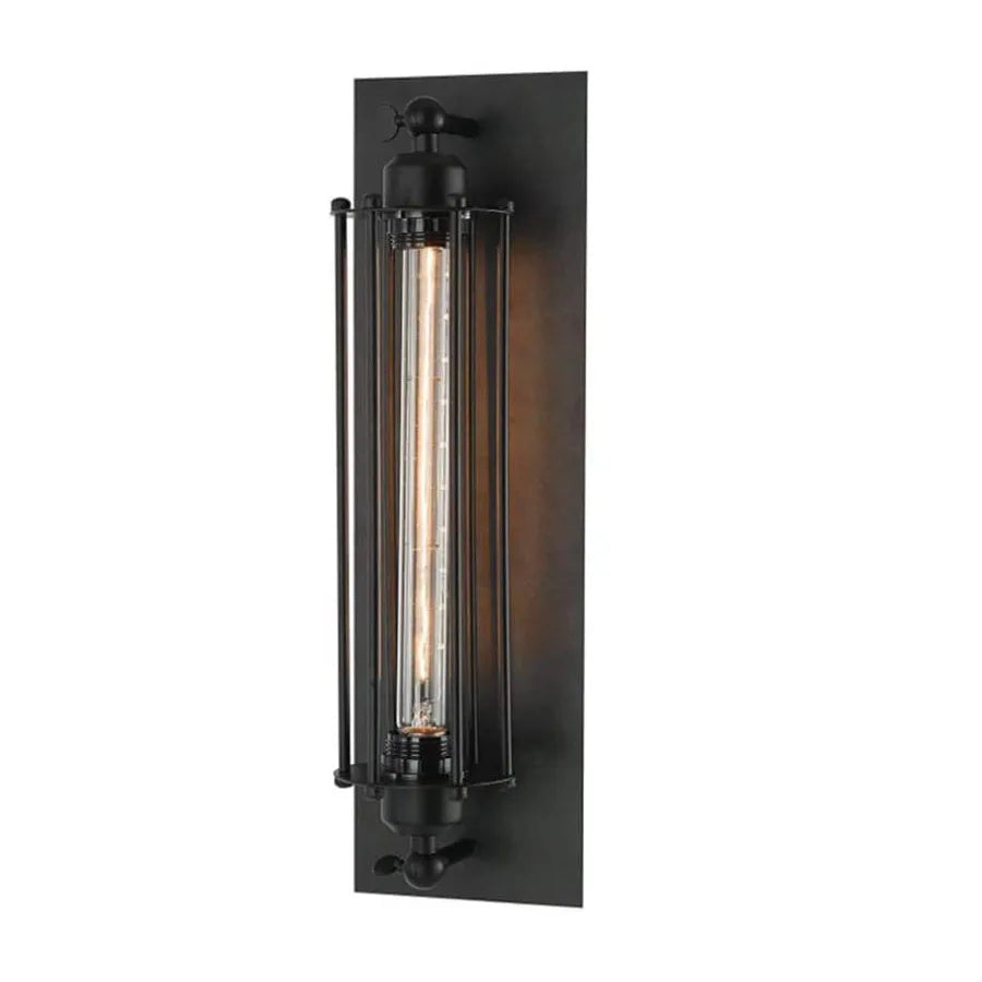 Afralia™ Black Vintage Industrial Wall Sconce for Bedroom Garage Porch Living Room