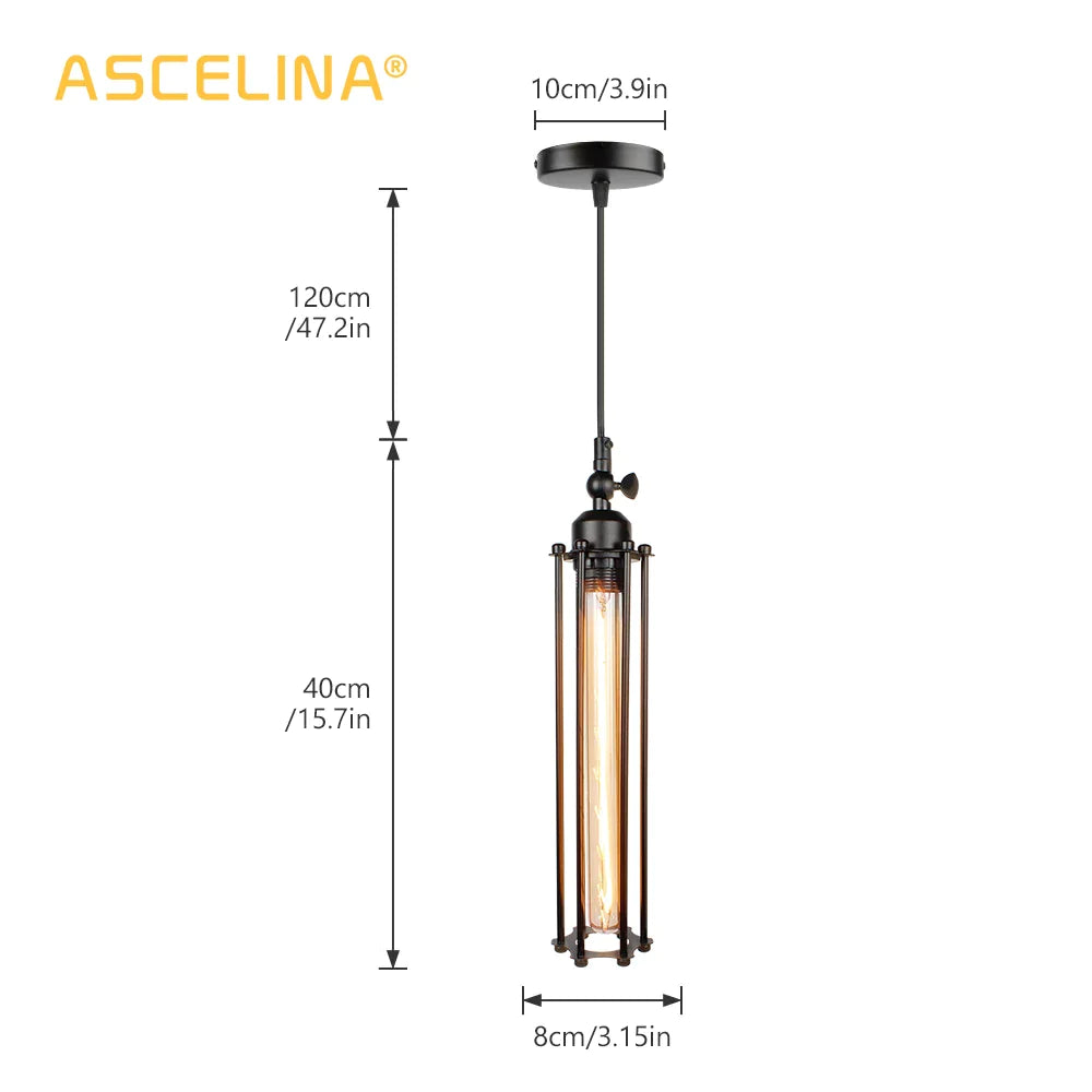 Afralia™ Industrial Pendant Light: Vintage Retro Hanging Lamp for Restaurant and Home Decor
