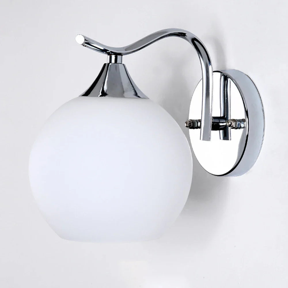 Afralia™ Glass Wall Lamp: Modern Luxury White Ball Light for Bedroom, Aisle, Corridor