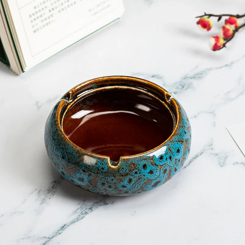 Ceramic Ashtray with Lid for Living Room, Home Decor Afralia™ Gift