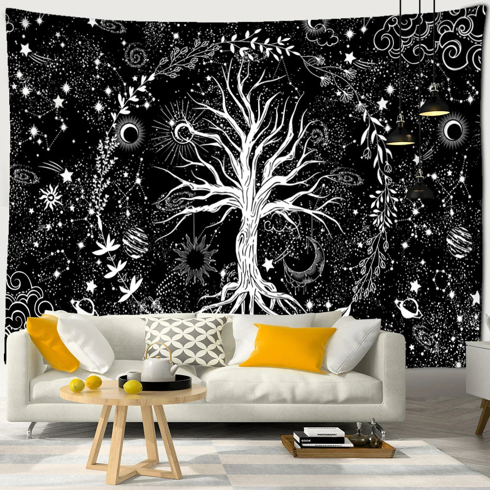 Tree Of Life Tapestry Wall Hanging Nature Landscape Aesthetic Room Decor by Afralia™